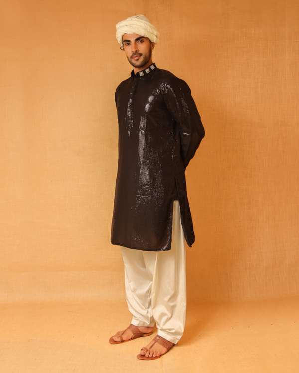 Retro-e-Raas Black men's Kurta