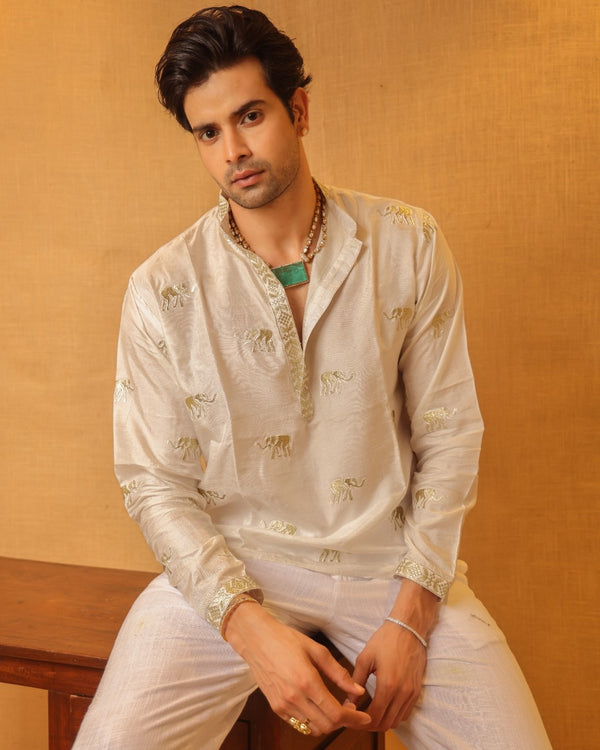 Airavat Men's Short Kurta