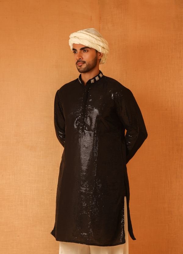Retro-e-Raas Black men's Kurta