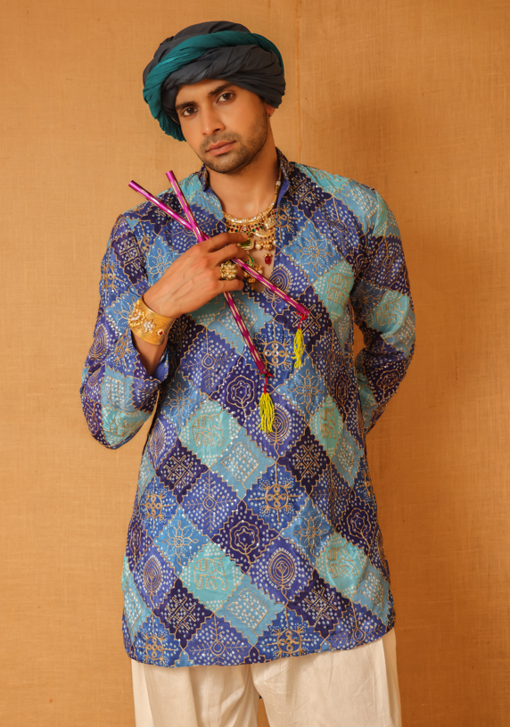 Rang Bhini blue men's Kurta