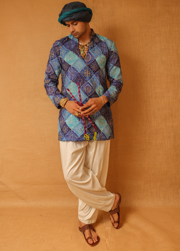 Rang Bhini blue men's Kurta